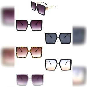 Baddie Golden Side Square Oversize Glasses